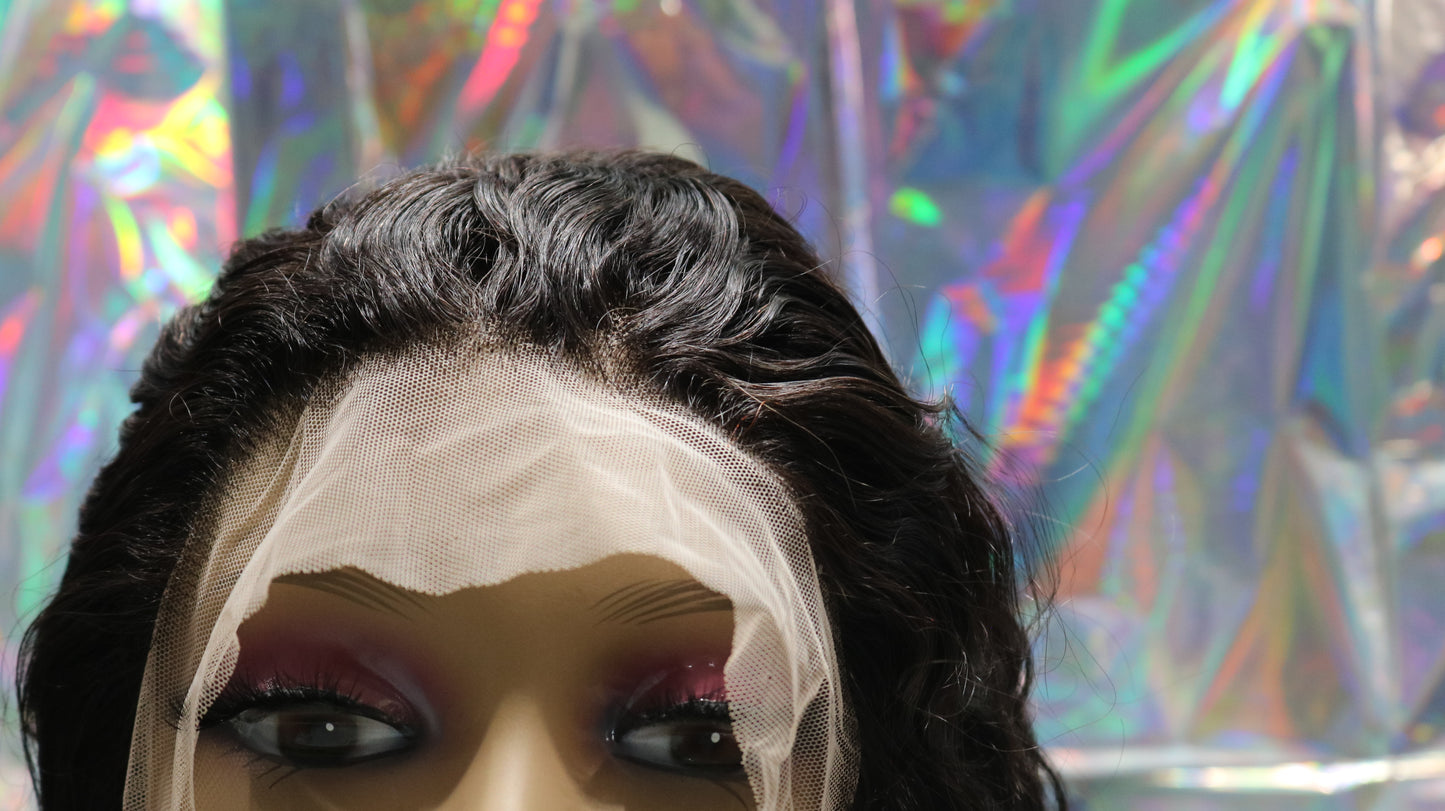Midnight Waves: Black Wet & Wavy Wig