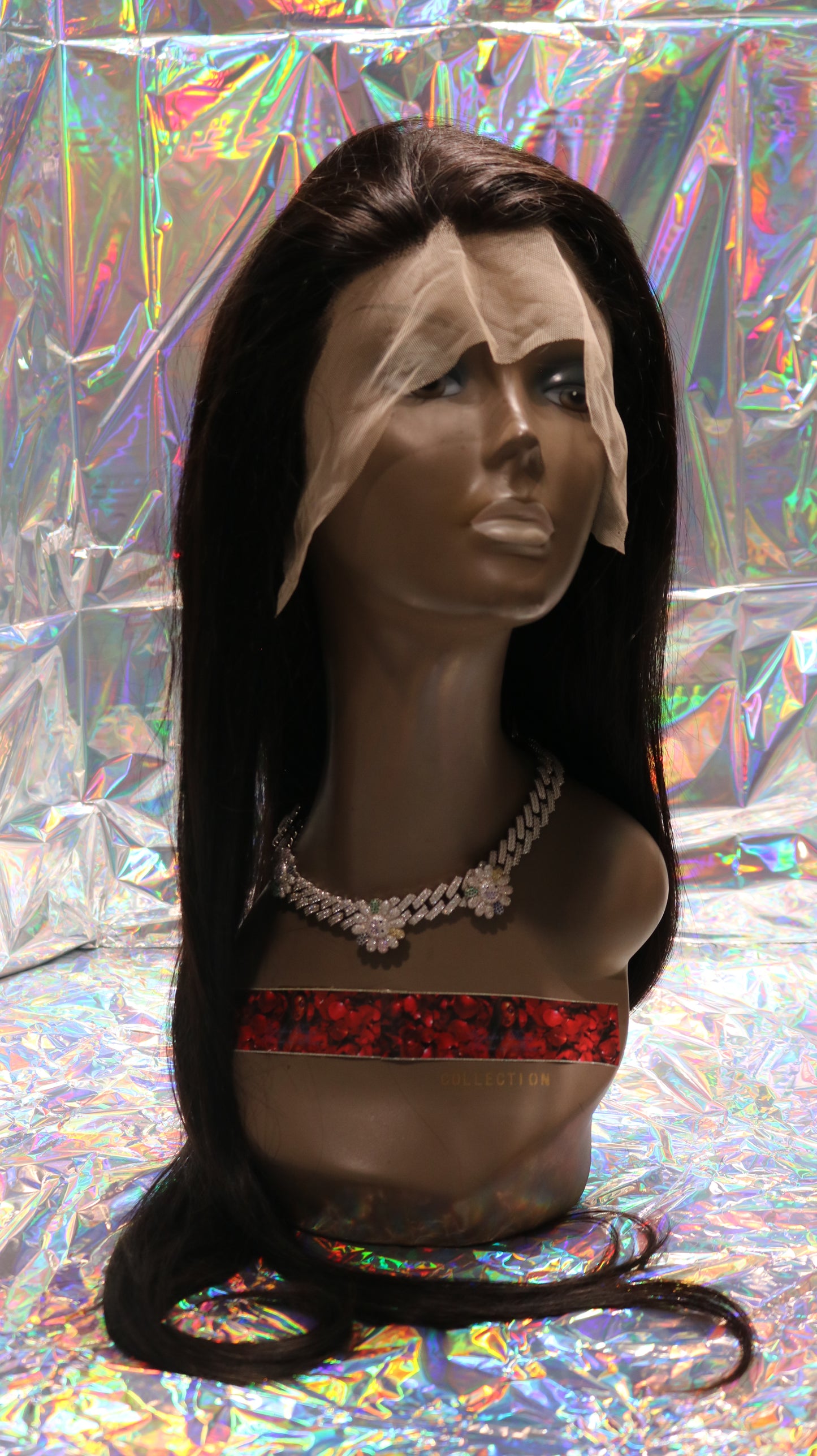 Midnight Elegance: Straight Black Wig 30" Length