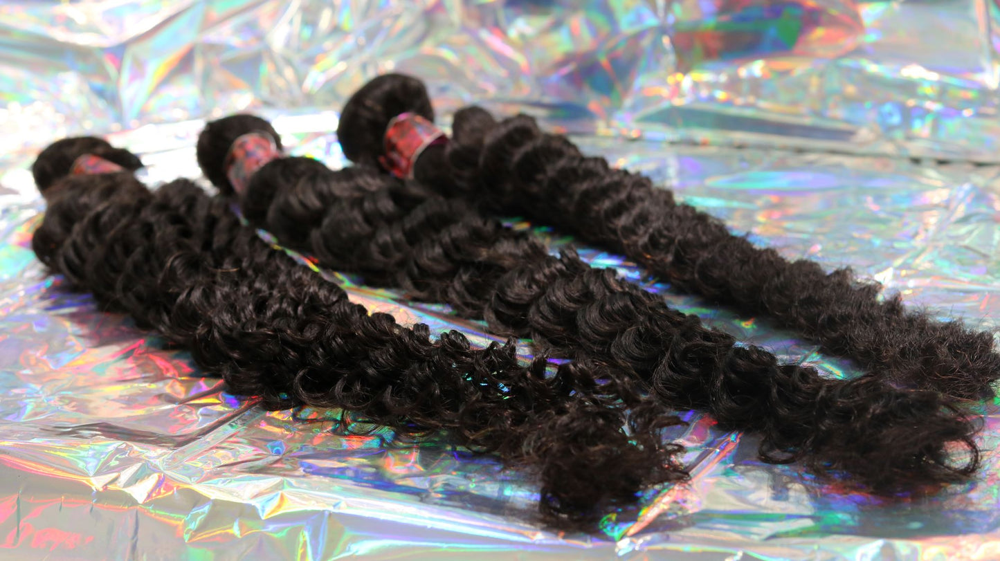 12A Grade Pineapple Deep Wave Human Hair Bundles 30"