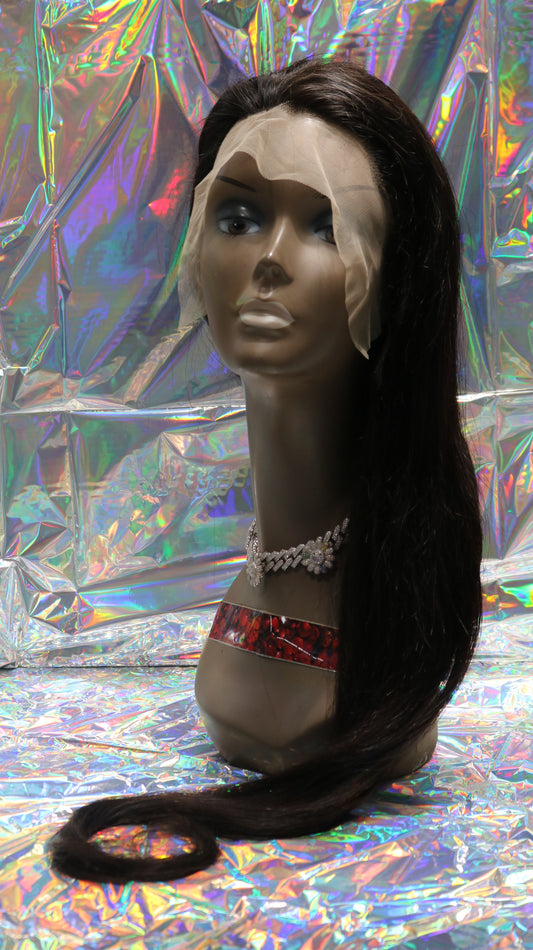 Midnight Elegance: Straight Black Wig 30" Length
